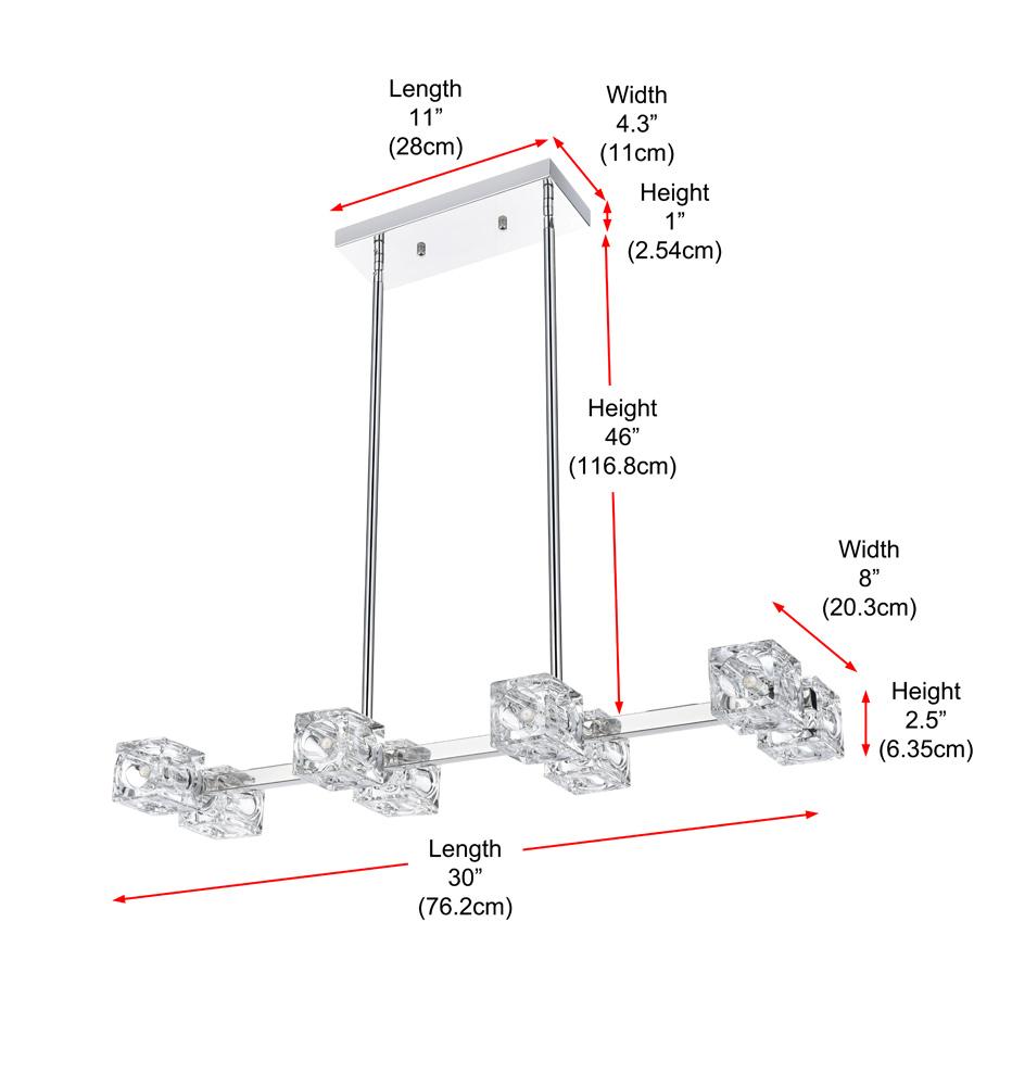 Elegant Furniture & Lighting - Lyra 30 inch Pendant Light in Chrome - LD920D30C veiw 9