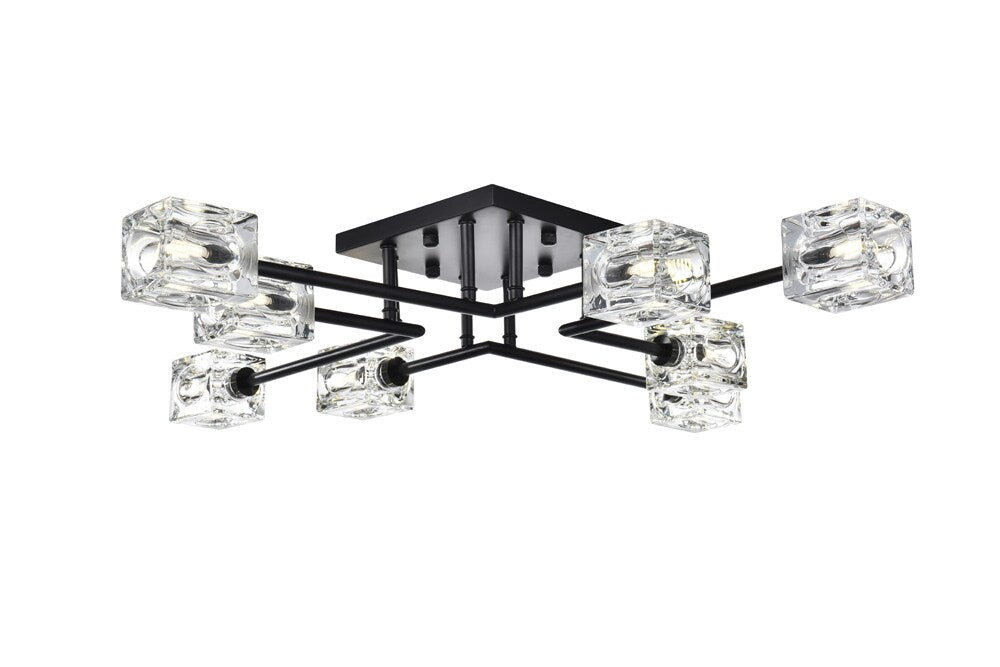 Elegant Furniture & Lighting - Lyra 32 inch Flush Mount in Black - LD920F32BK veiw 1