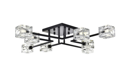 Elegant Furniture & Lighting - Lyra 32 inch Flush Mount in Black - LD920F32BK veiw 1