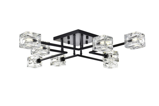 Elegant Furniture & Lighting - Lyra 32 inch Flush Mount in Black - LD920F32BK veiw 1