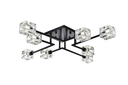 Elegant Furniture & Lighting - Lyra 32 inch Flush Mount in Black - LD920F32BK veiw 3