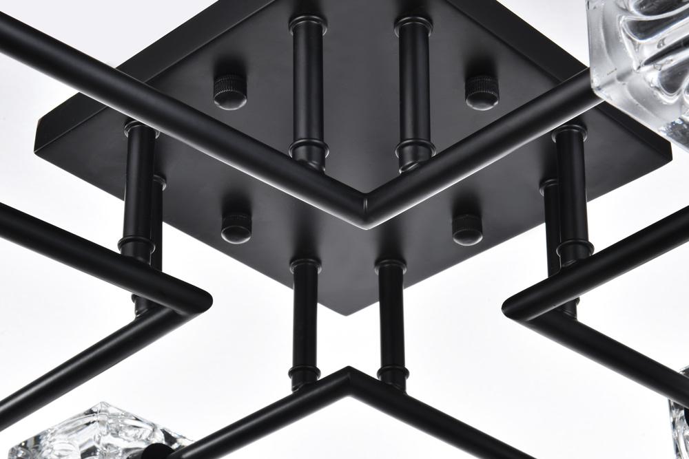 Elegant Furniture & Lighting - Lyra 32 inch Flush Mount in Black - LD920F32BK veiw 4