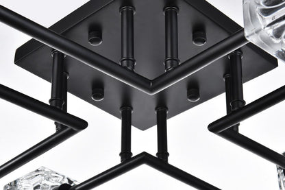 Elegant Furniture & Lighting - Lyra 32 inch Flush Mount in Black - LD920F32BK veiw 4