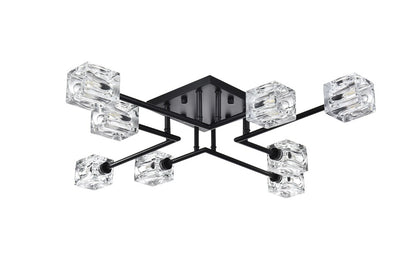 Elegant Furniture & Lighting - Lyra 32 inch Flush Mount in Black - LD920F32BK veiw 7