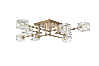 Elegant Furniture & Lighting - Lyra 32 inch Flush Mount in Satin Gold - LD920F32SG veiw 1