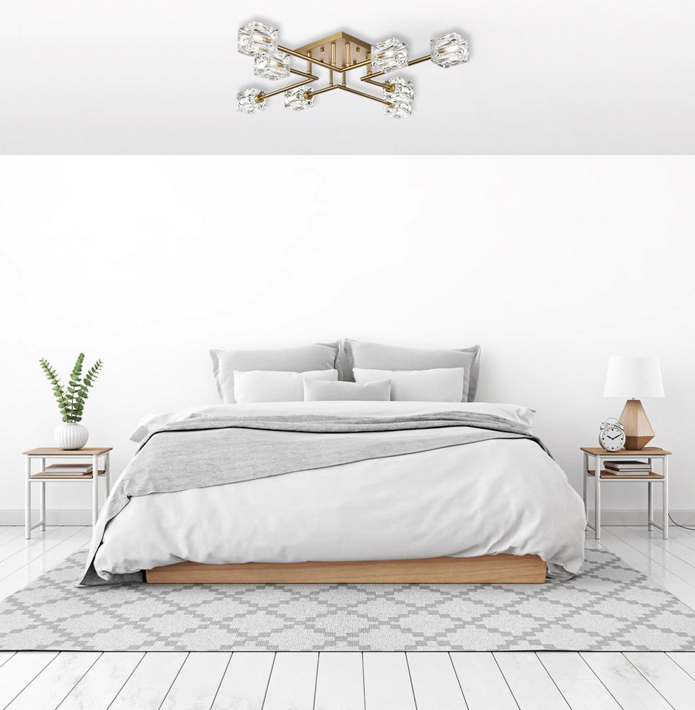 Elegant Furniture & Lighting - Lyra 32 inch Flush Mount in Satin Gold - LD920F32SG veiw 2