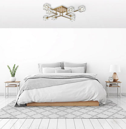 Elegant Furniture & Lighting - Lyra 32 inch Flush Mount in Satin Gold - LD920F32SG veiw 2