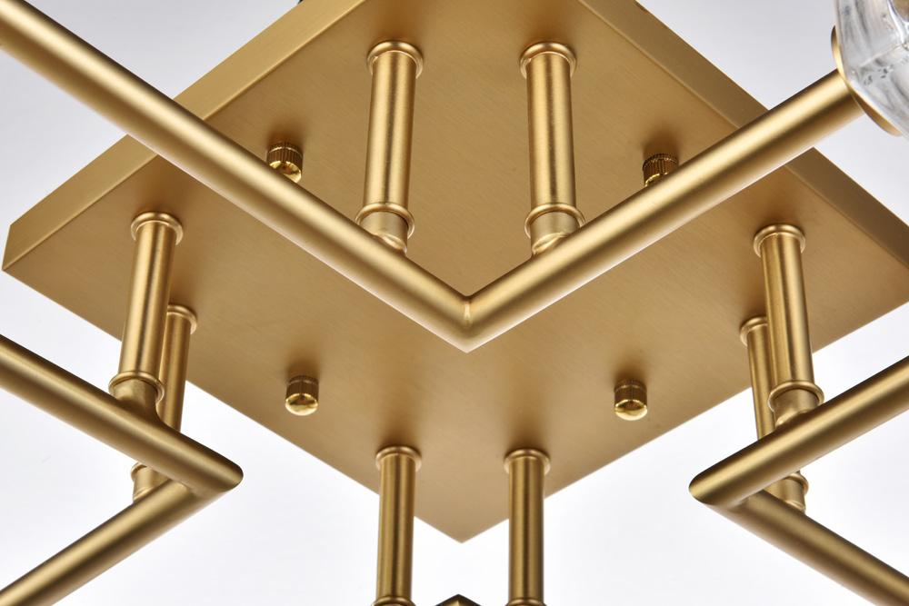 Elegant Furniture & Lighting - Lyra 32 inch Flush Mount in Satin Gold - LD920F32SG veiw 4