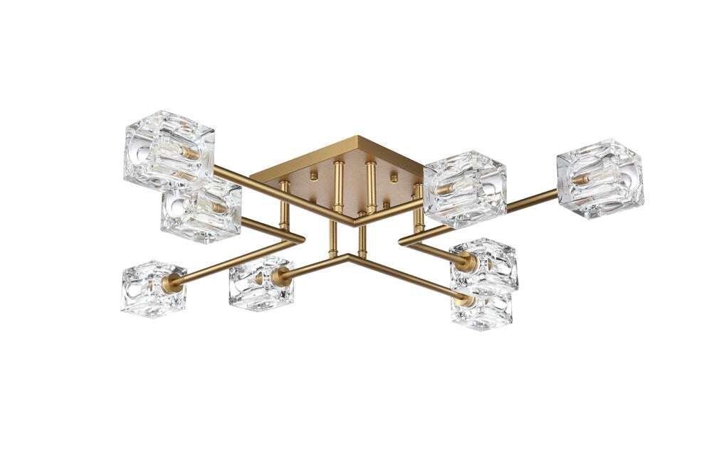 Elegant Furniture & Lighting - Lyra 32 inch Flush Mount in Satin Gold - LD920F32SG veiw 7