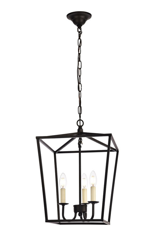 Elegant Furniture & Lighting - Maddox Pendant D12.5 H18.25 Lt:3 Black Finish - LD6008D12BK veiw 1