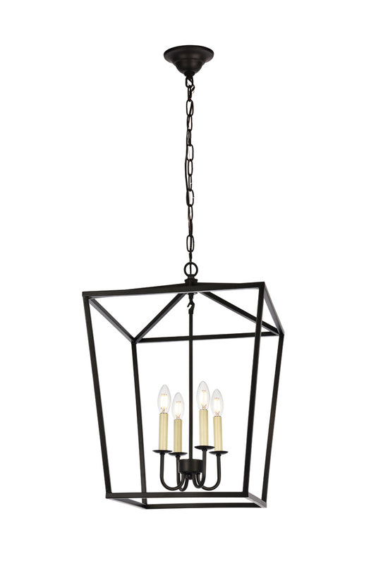 Elegant Furniture & Lighting - Maddox Pendant D17 H24.25 Lt:4 Black Finish - LD6008D17BK