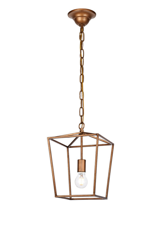 Elegant Furniture & Lighting - Maddox Pendant D9.75 H14.5 Lt:1 Vintage Gold Finish - LD6008D9G_CLOSEOUT