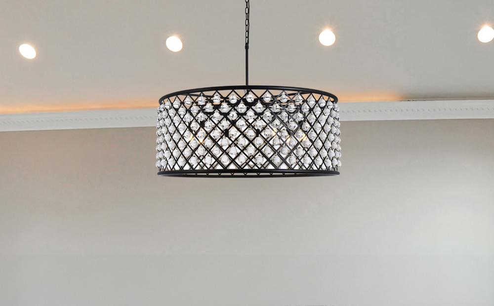 Elegant Furniture & Lighting - Madison 10 light Matte Black Chandelier Clear Royal Cut Crystal - 1213G43MB/RC veiw 1