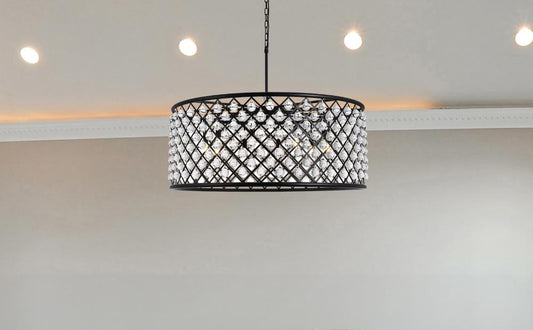 Elegant Furniture & Lighting - Madison 10 light Matte Black Chandelier Clear Royal Cut Crystal - 1213G43MB/RC veiw 1