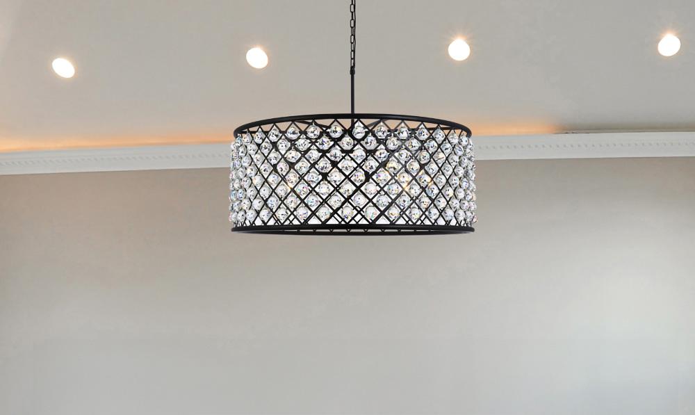 Elegant Furniture & Lighting - Madison 10 light Matte Black Chandelier Clear Royal Cut Crystal - 1214G43MB/RC veiw 1