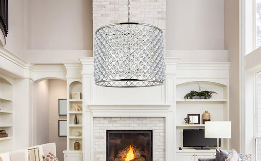 Elegant Furniture & Lighting - Madison 12 light polished nickel Chandelier Clear Royal Cut Crystal - 1206D35PN/RC veiw 1
