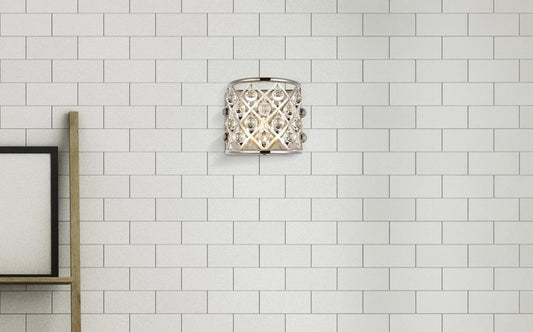 Elegant Furniture & Lighting - Madison 1 light polished Nickel Wall Sconce Clear Royal Cut Crystal - 1213W11PN/RC veiw 1