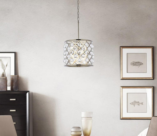 Elegant Furniture & Lighting - Madison 3 light polished nickel Pendant Clear Royal Cut Crystal - 1204D14PN/RC veiw 1