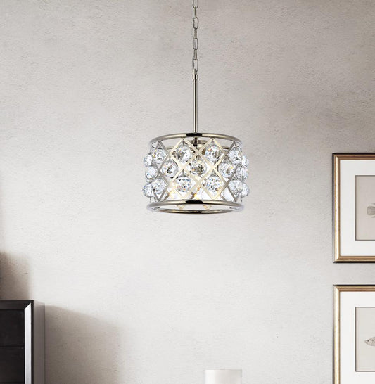 Elegant Furniture & Lighting - Madison 3 light polished Nickel Pendant Clear Royal Cut Crystal - 1214D12PN/RC veiw 1