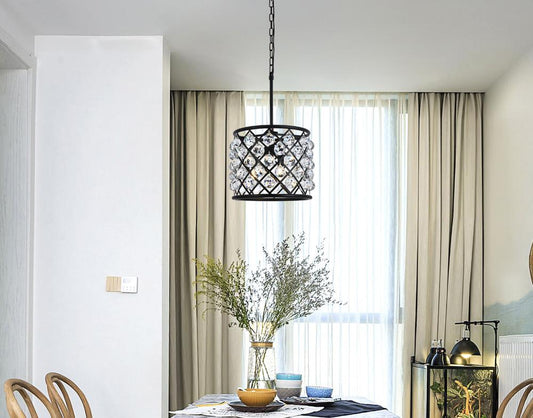 Elegant Furniture & Lighting - Madison 4 light Matte Black Pendant Clear Royal Cut Crystal - 1206D14MB/RC veiw 1