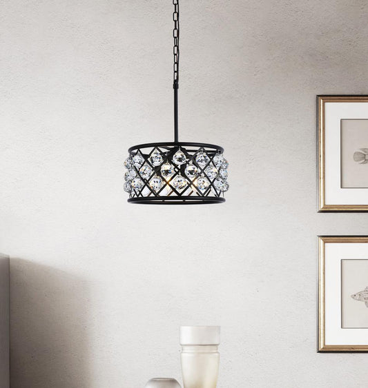 Elegant Furniture & Lighting - Madison 4 light Matte Black Pendant Clear Royal Cut Crystal - 1214D16MB/RC veiw 1