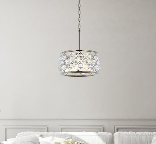 Elegant Furniture & Lighting - Madison 4 light polished Nickel Pendant Clear Royal Cut Crystal - 1214D16PN/RC veiw 1