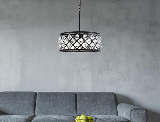 Elegant Furniture & Lighting - Madison 5 light Matte Black Chandelier Clear Royal Cut Crystal - 1214D20MB/RC veiw 1