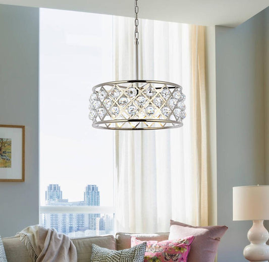 Elegant Furniture & Lighting - Madison 5 light polished Nickel Chandelier Clear Royal Cut Crystal - 1214D20PN/RC veiw 1