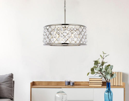 Elegant Furniture & Lighting - Madison 6 light polished Nickel Chandelier Clear Royal Cut Crystal - 1213D25PN/RC veiw 1