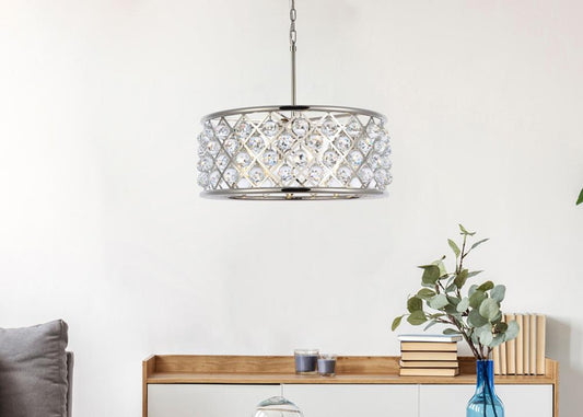 Elegant Furniture & Lighting - Madison 6 light polished Nickel Chandelier Clear Royal Cut Crystal - 1214D25PN/RC veiw 1