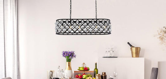 Elegant Furniture & Lighting - Madison 6 light Matte Black Chandelier Clear Royal Cut Crystal - 1215G40MB/RC veiw 1