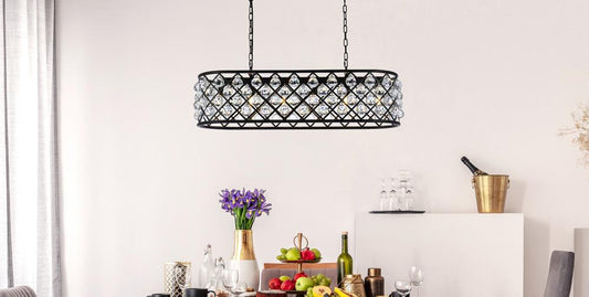 Elegant Furniture & Lighting - Madison 6 light Matte Black Chandelier Clear Royal Cut Crystal - 1216G40MB/RC veiw 1