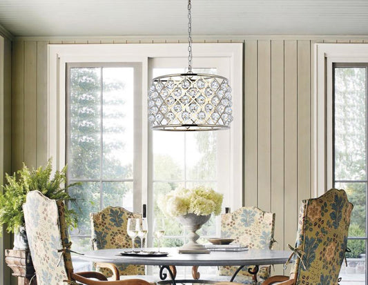 Elegant Furniture & Lighting - Madison 6 light polished nickel Pendant Clear Royal Cut Crystal - 1206D20PN/RC veiw 1