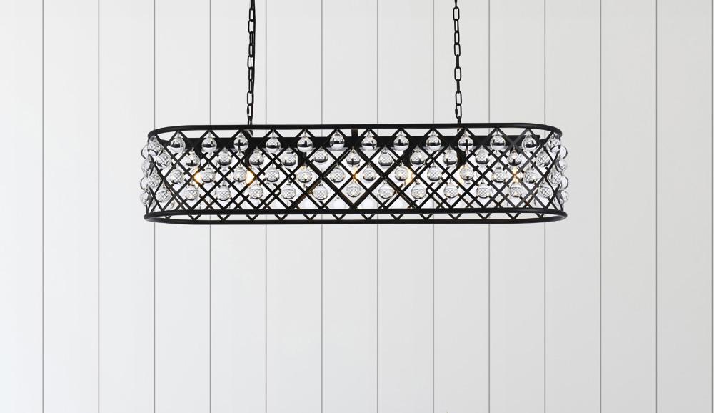 Elegant Furniture & Lighting - Madison 7 light Matte Black Chandelier Clear Royal Cut Crystal - 1215G50MB/RC veiw 1