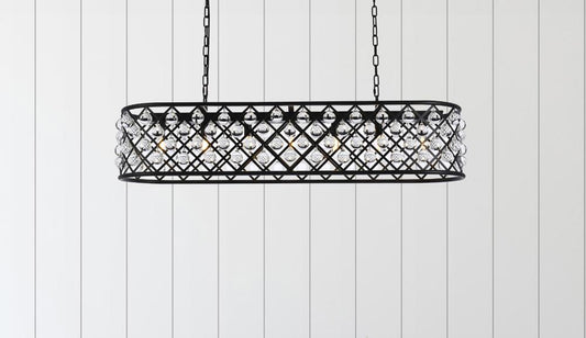 Elegant Furniture & Lighting - Madison 7 light Matte Black Chandelier Clear Royal Cut Crystal - 1215G50MB/RC veiw 1
