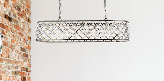 Elegant Furniture & Lighting - Madison 7 light polished Nickel Chandelier Clear Royal Cut Crystal - 1215G50PN/RC veiw 1