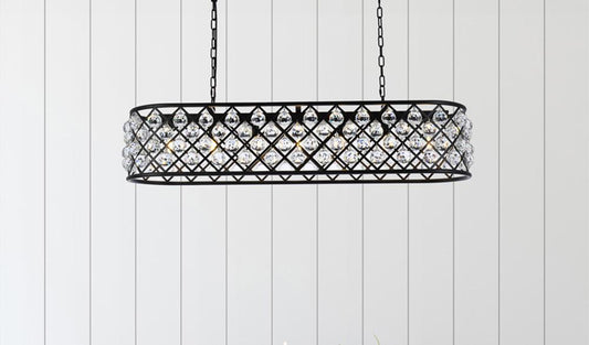Elegant Furniture & Lighting - Madison 7 light Matte Black Chandelier Clear Royal Cut Crystal - 1216G50MB/RC veiw 1