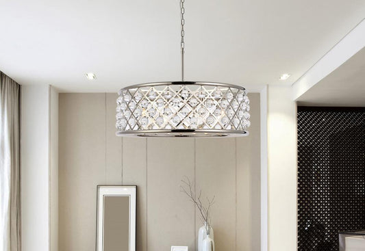 Elegant Furniture & Lighting - Madison 8 light polished Nickel Chandelier Clear Royal Cut Crystal - 1213D32PN/RC veiw 1