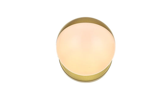 Elegant Furniture & Lighting - Majesty 1 light Brass and frosted white Bath Sconce - LD7305W5BRA veiw 1