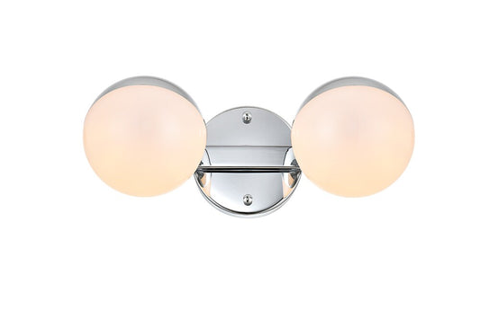 Elegant Furniture & Lighting - Majesty 2 light Chrome and frosted white Bath Sconce - LD7305W13CH veiw 1