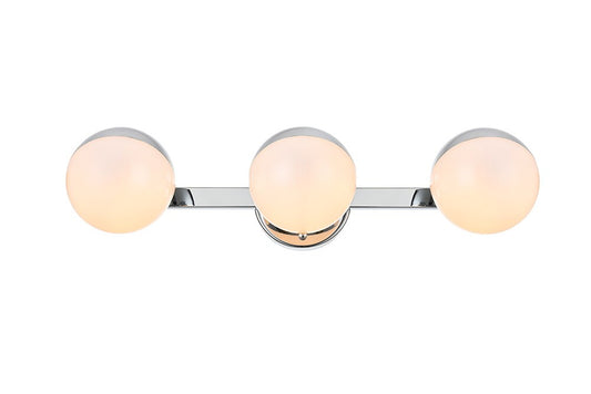 Elegant Furniture & Lighting - Majesty 3 light Chrome and frosted white Bath Sconce - LD7305W21CH veiw 1