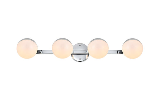 Elegant Furniture & Lighting - Majesty 4 light Chrome and frosted white Bath Sconce - LD7305W29CH veiw 1