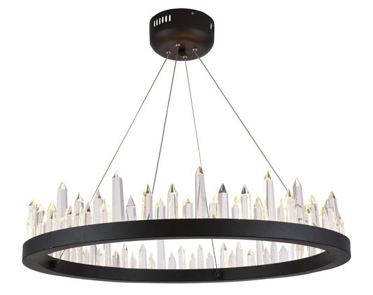 Elegant Furniture & Lighting - Malta 32 light Satin Dark Grey Chandelier Clear Royal Cut Crystal - 1705D26SDG veiw 1