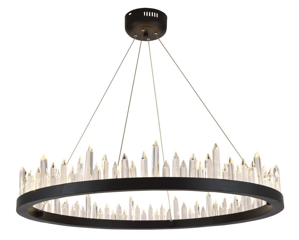 Elegant Furniture & Lighting - Malta 40 light Satin Dark Grey Chandelier Clear Royal Cut Crystal - 1705D31SDG veiw 1