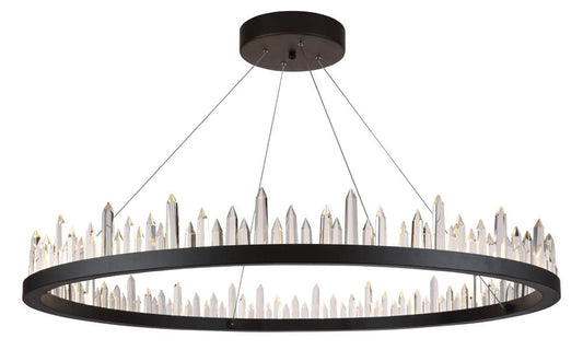 Elegant Furniture & Lighting - Malta 56 light Satin Dark Grey Chandelier Clear Royal Cut Crystal - 1705D42SDG veiw 1