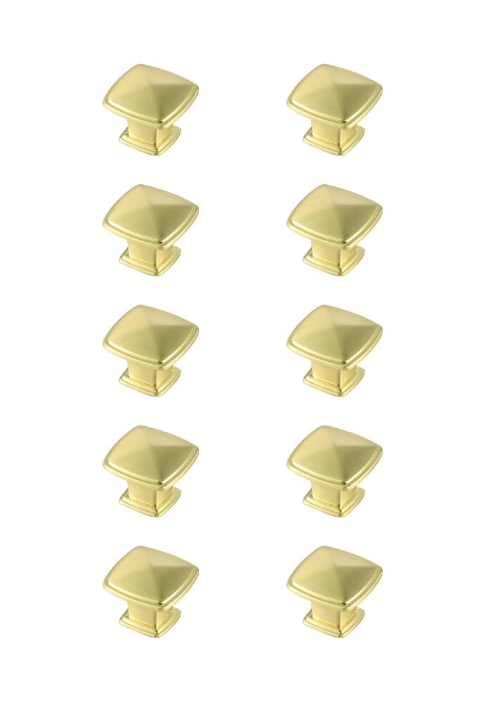Elegant Furniture & Lighting - Marcel 1.2in Brushed Gold Square Knob Multipack (Set of 10) - KB2023-GD-10PK veiw 1