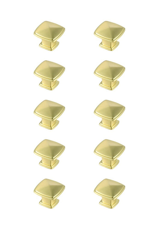 Elegant Furniture & Lighting - Marcel 1.2in Brushed Gold Square Knob Multipack (Set of 10) - KB2023-GD-10PK veiw 1