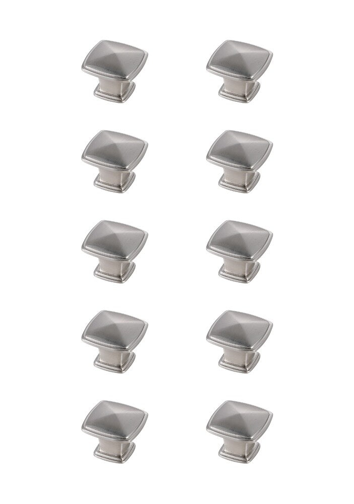 Elegant Furniture & Lighting - Marcel 1.2in Brushed Nickel Square Knob Multipack (Set of 10) - KB2023-NK-10PK veiw 1