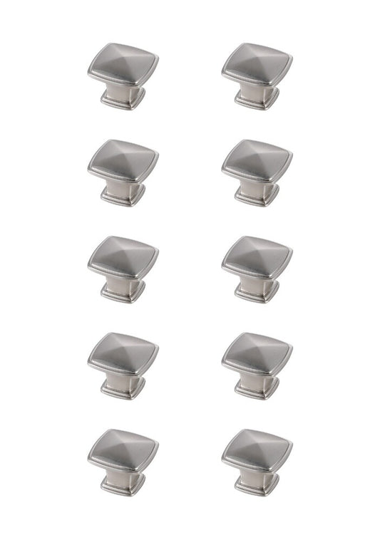 Elegant Furniture & Lighting - Marcel 1.2in Brushed Nickel Square Knob Multipack (Set of 10) - KB2023-NK-10PK veiw 1