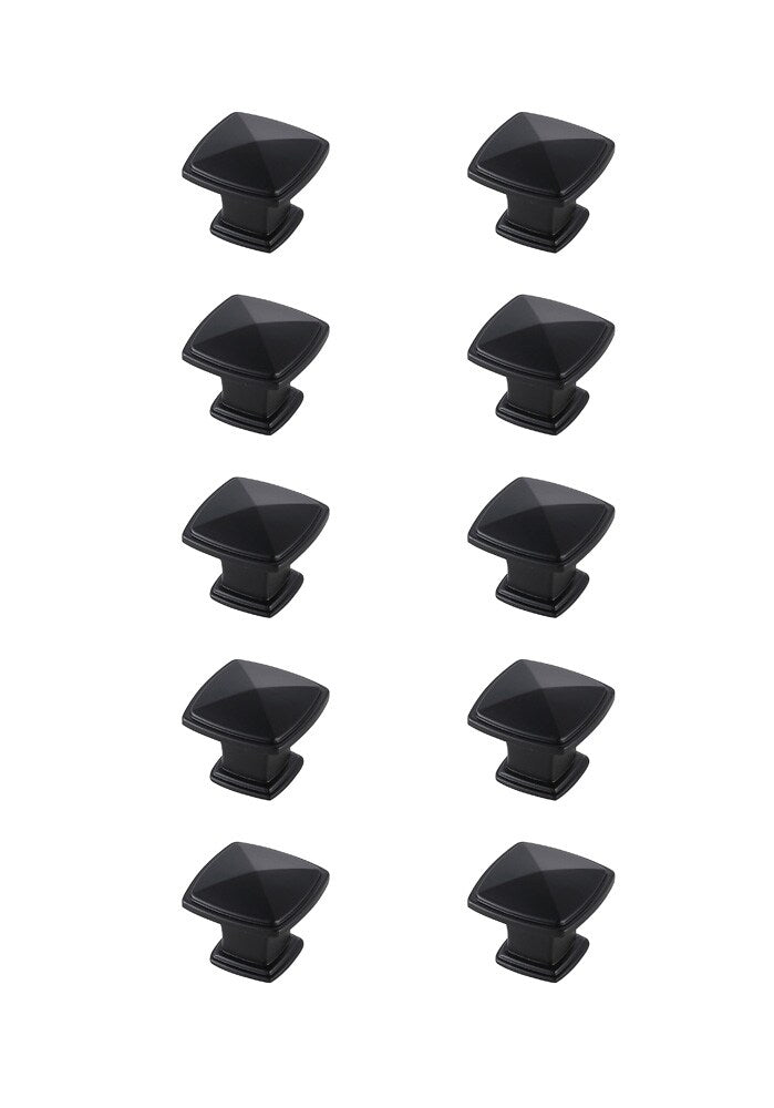 Elegant Furniture & Lighting - Marcel 1.2in Matte Black Square Knob Multipack (Set of 10) - KB2023-MB-10PK veiw 1